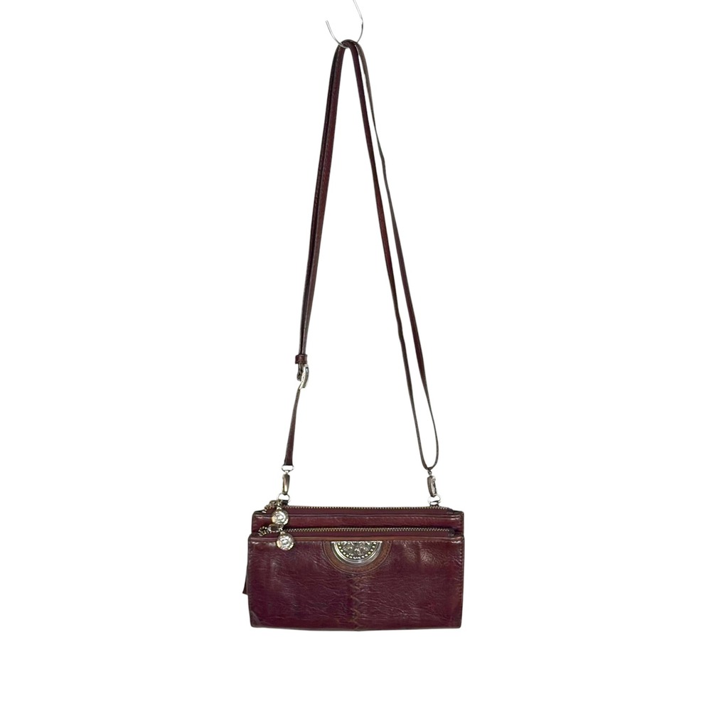 Brighton Crossbody Bag Small Burgundy Leather Boho Western Organizer Purse